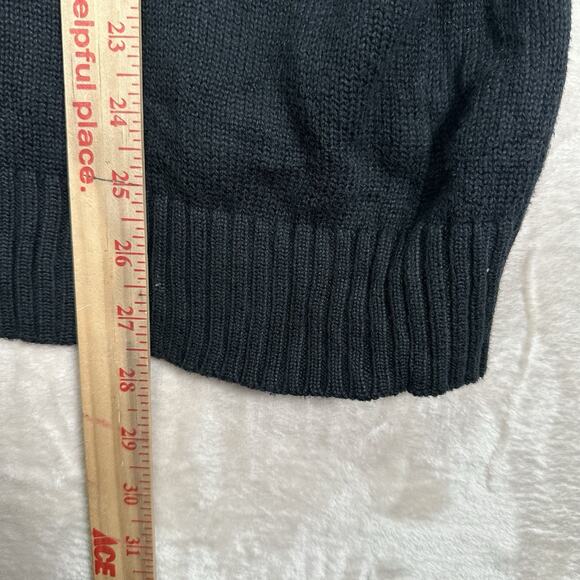 VTG Polo Ralph Lauren 1/4 Zip Knit Sweater Pullover Black Men’s Size XL Cotton - Picture 8 of 8